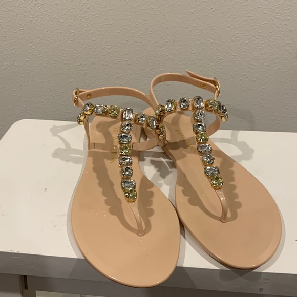 STUART WEITZMAN JAIDE THONG SANDLES RHINESTONES WOMENS SIZE 10 - Picture 2 of 8